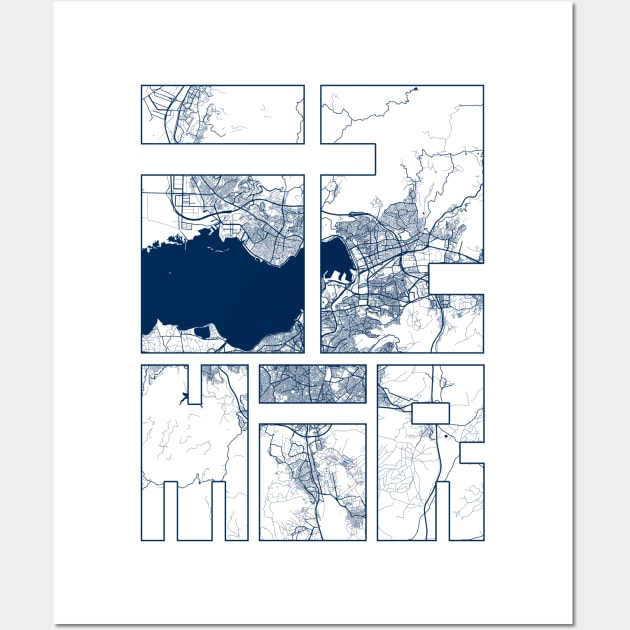 Izmir, Turkey City Map Typography - Coastal Wall Art by deMAP Studio